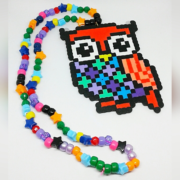 Owl Perler Kandi Necklace - Picture 1 of 4
